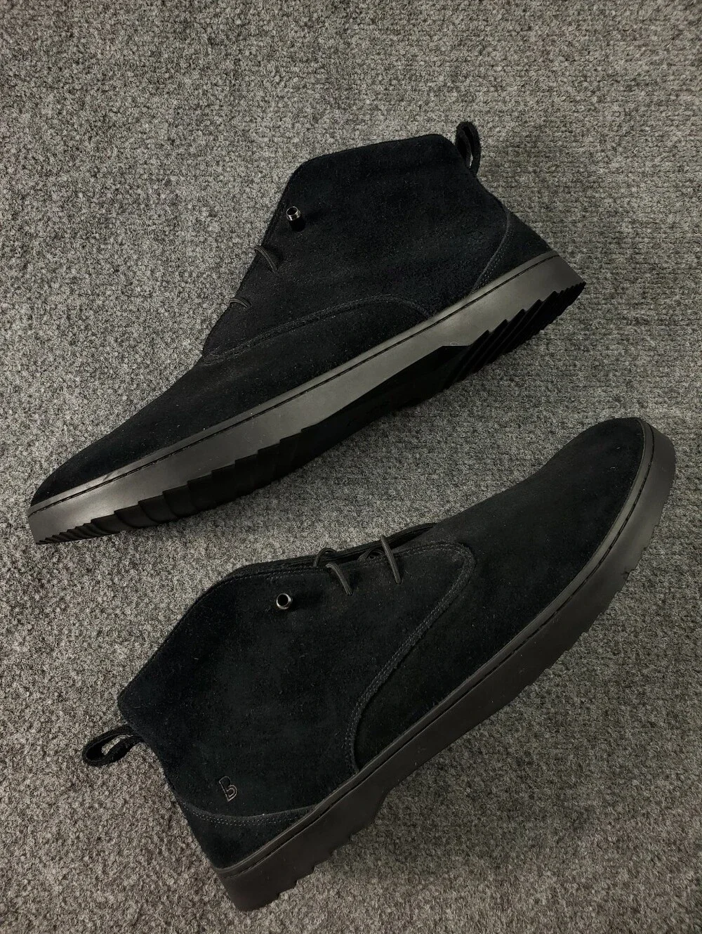 Birchbury Carnforth Chukka Desert Boots Size 16 Black Suede Leather Rubber Sole